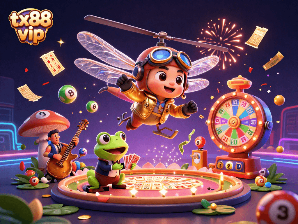 Engage with the vibrant world of tx88 vip online casino surrounded by exhilarating gaming elements.