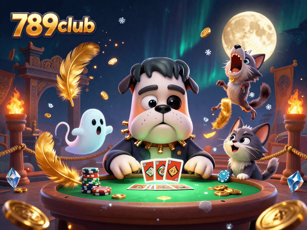 Engage in thrilling card games with a playful atmosphere at 789club's spooky table.