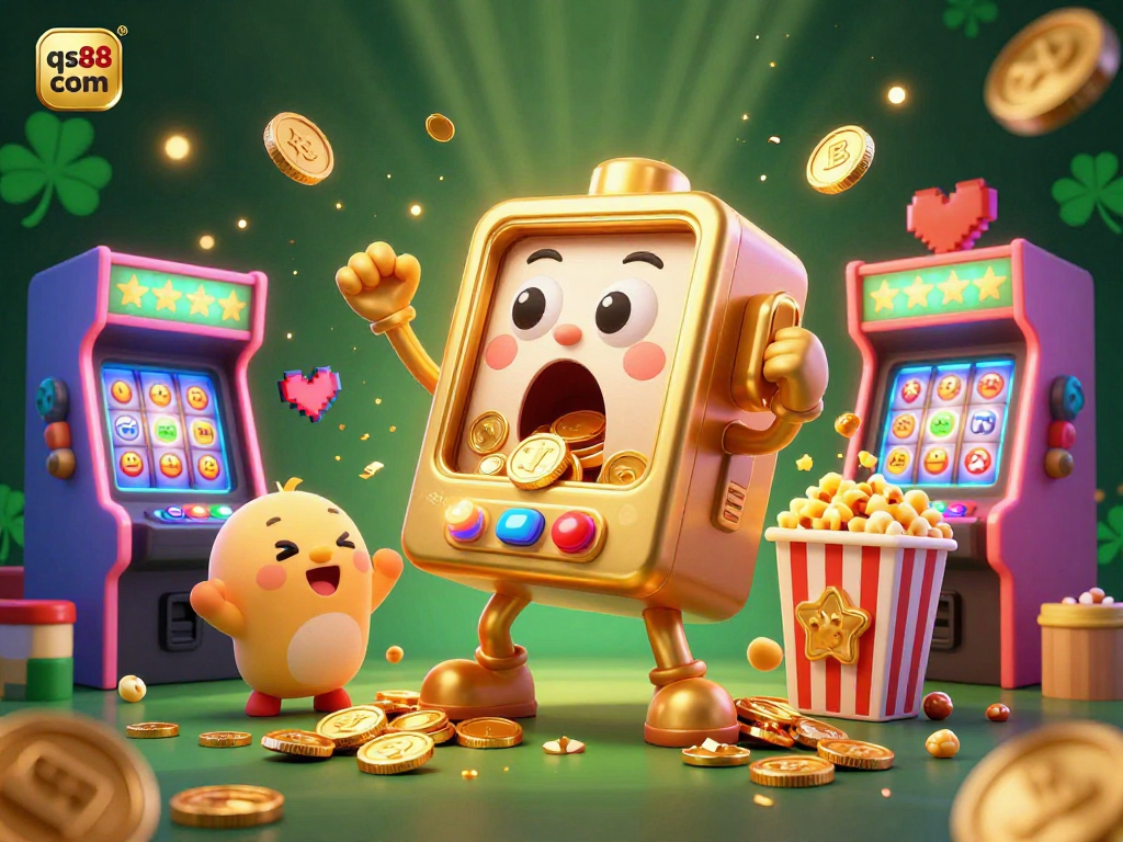 Spin to win with the vibrant qs88 com golden slot machine, showered in coins and cheers!