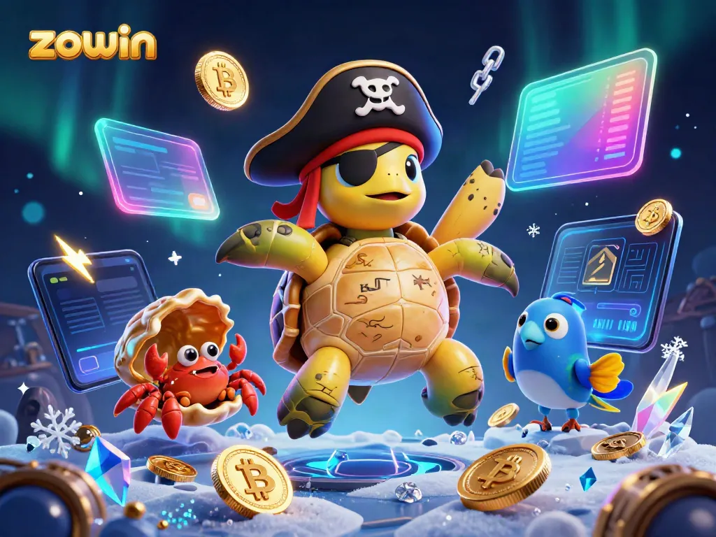 Experience exciting gambling rewards at Zowin with animated casino characters and vibrant game elements.