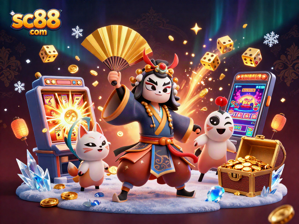 Experience thrilling moments at sc88 com with our vibrant casino-themed illustration featuring traditional elements.