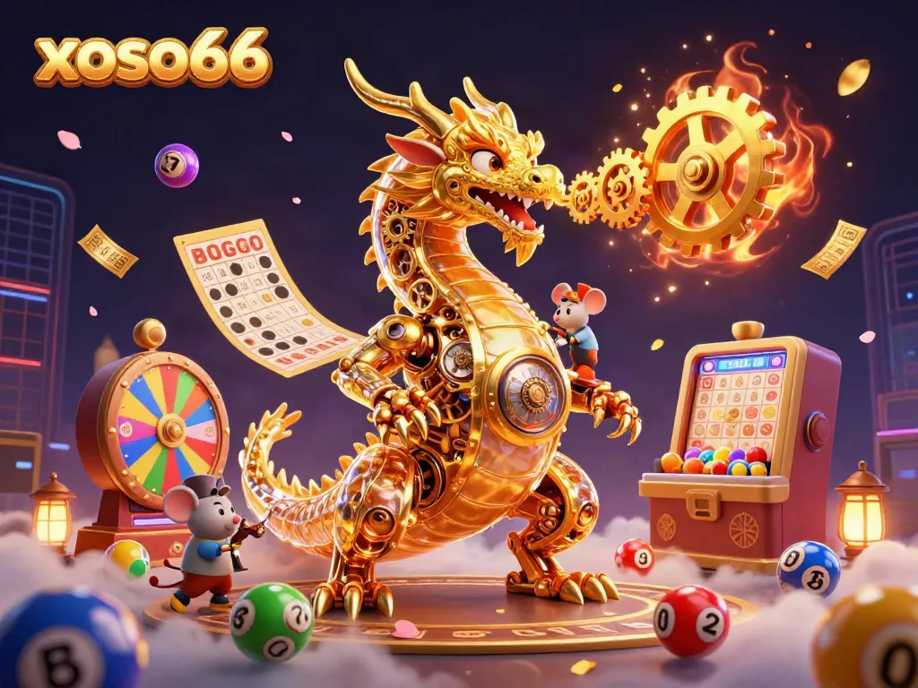 Engage with thrilling xoso66 lottery excitement featuring vibrant elements and a spectacular dragon!
