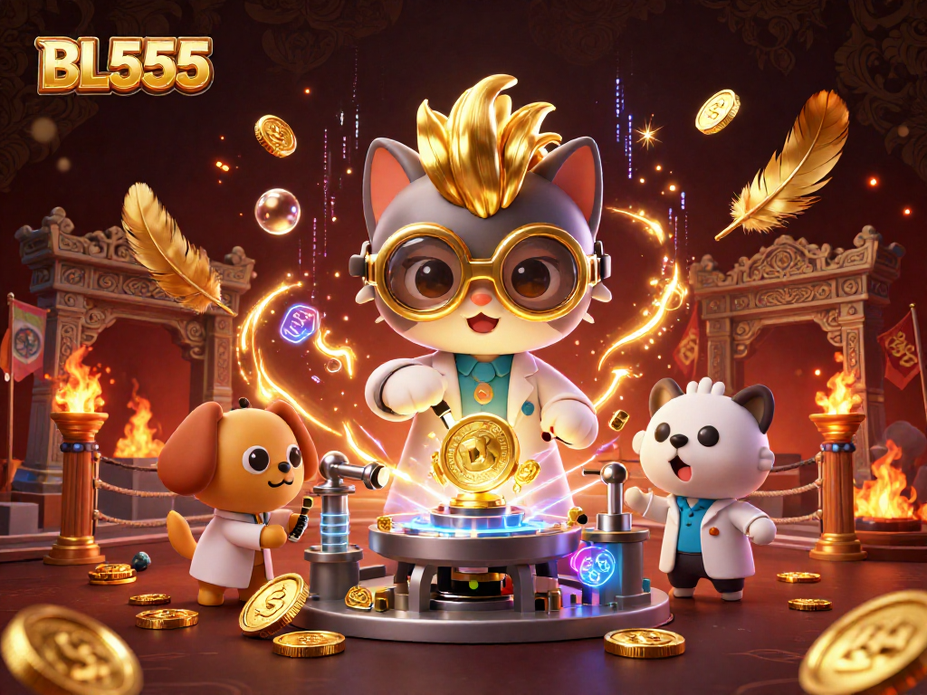 Bet big and win with BL555 in a vibrant 3D casino adventure full of gold coins and excitement.