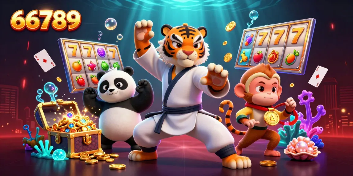 Engage with vibrant slot machines and characters in a lively casino scene at 66789