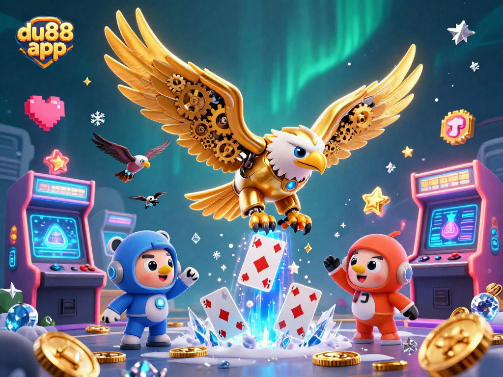 Engage with the du88 app in a vibrant 3D casino world filled with exciting gameplay elements.