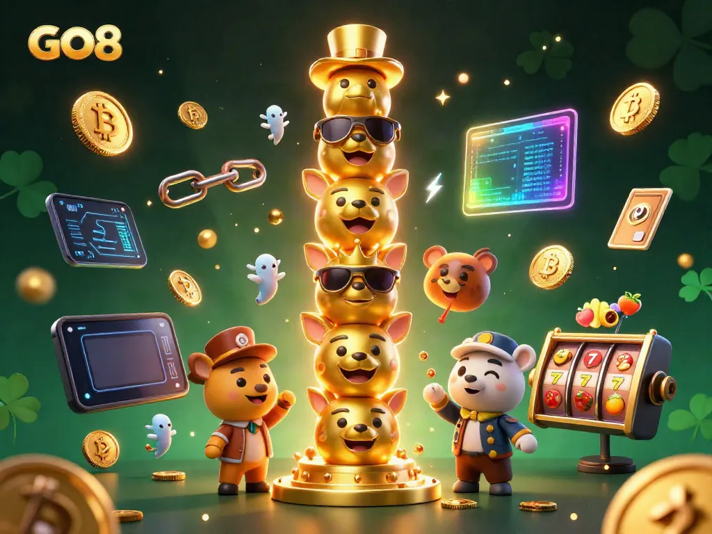 Experience GO8's exciting world of slots with vibrant characters and rich gaming elements.