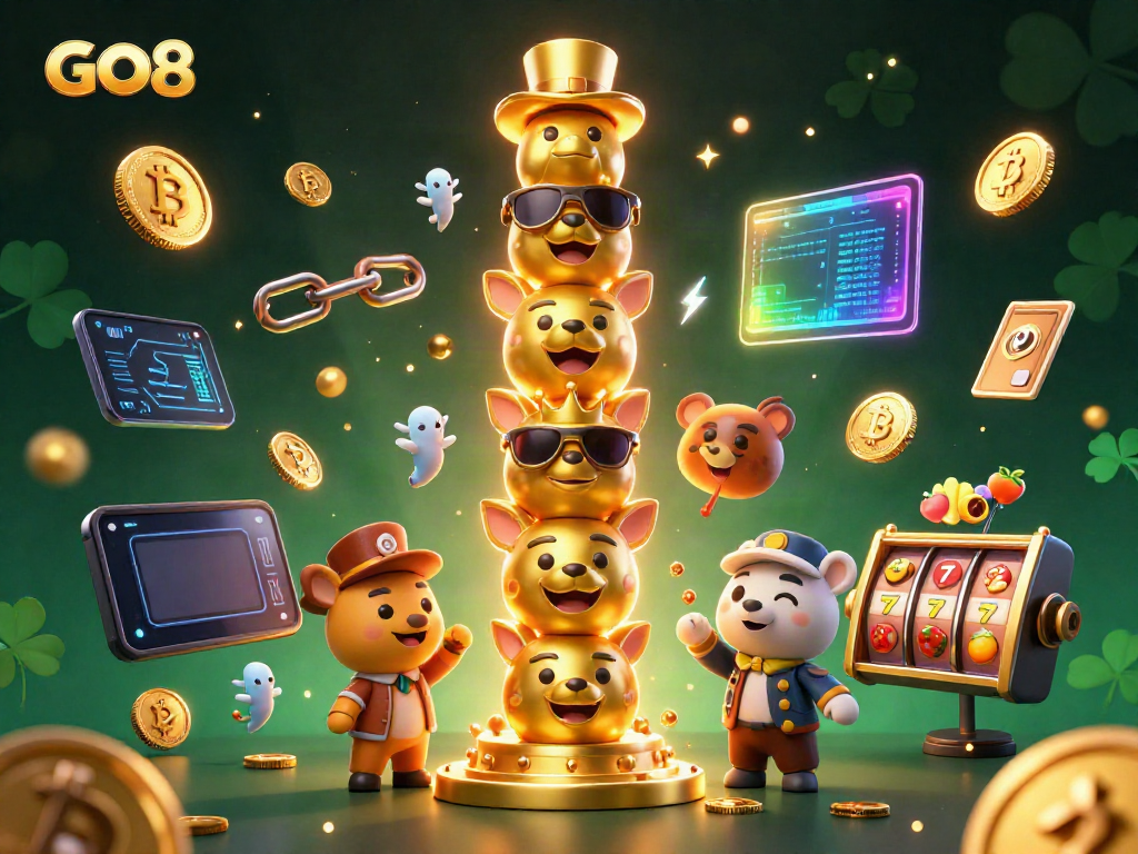 Experience GO8's exciting world of slots with vibrant characters and rich gaming elements.