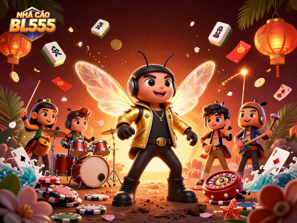 Experience thrilling gameplay at NHÀ CÁI BL555 with vibrant casino elements and dynamic characters.