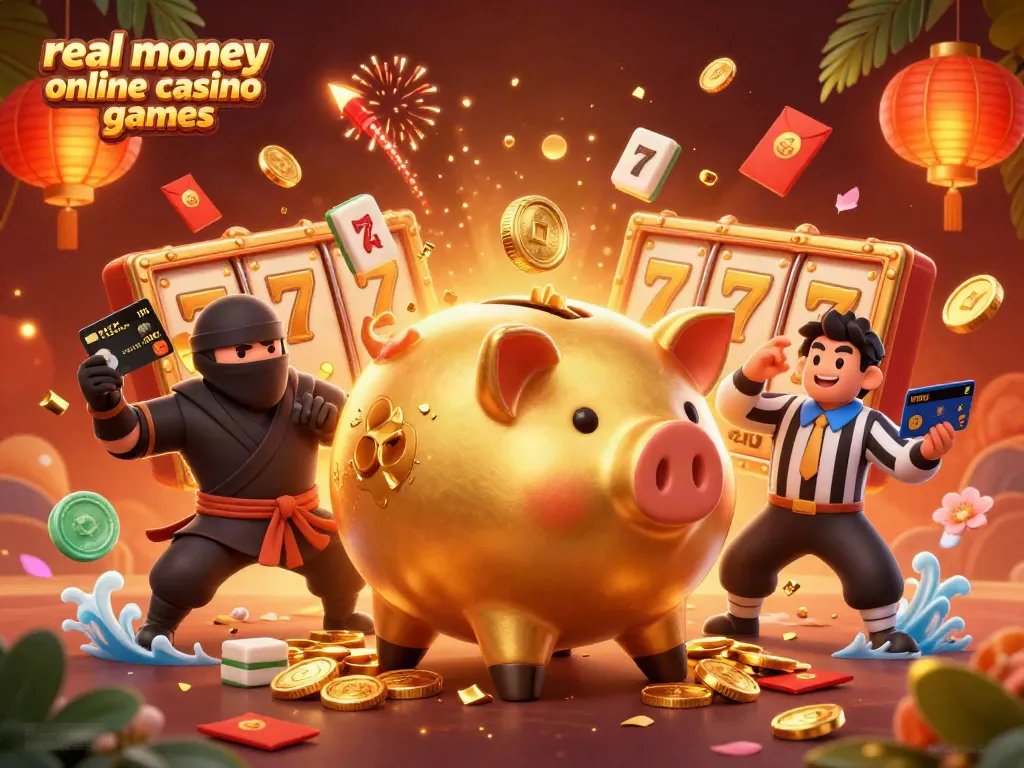 Experience thrilling real money online casino games with dynamic characters and vibrant gameplay elements.