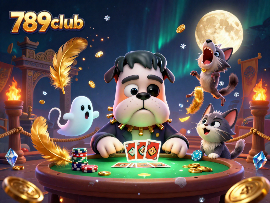 Engage in thrilling card games with a playful atmosphere at 789club's spooky table.