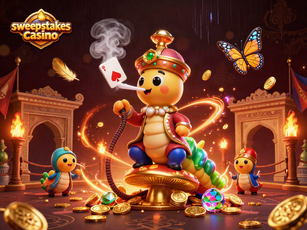 Engage in the sweepstakes casino with vibrant 3D illustration showcasing dynamic gaming elements.